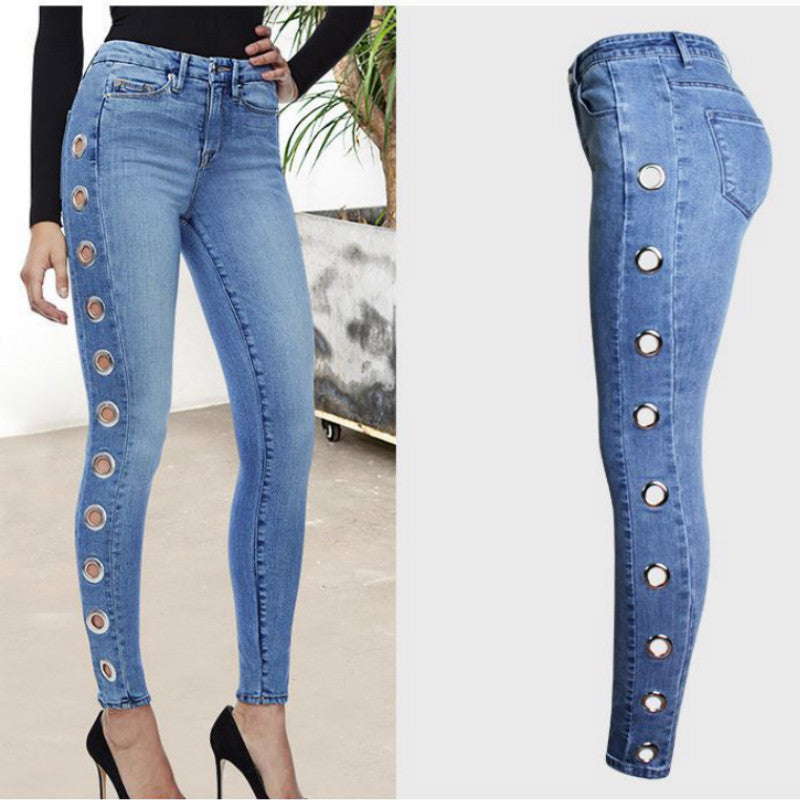 Fashion Tight Hoop Jeans